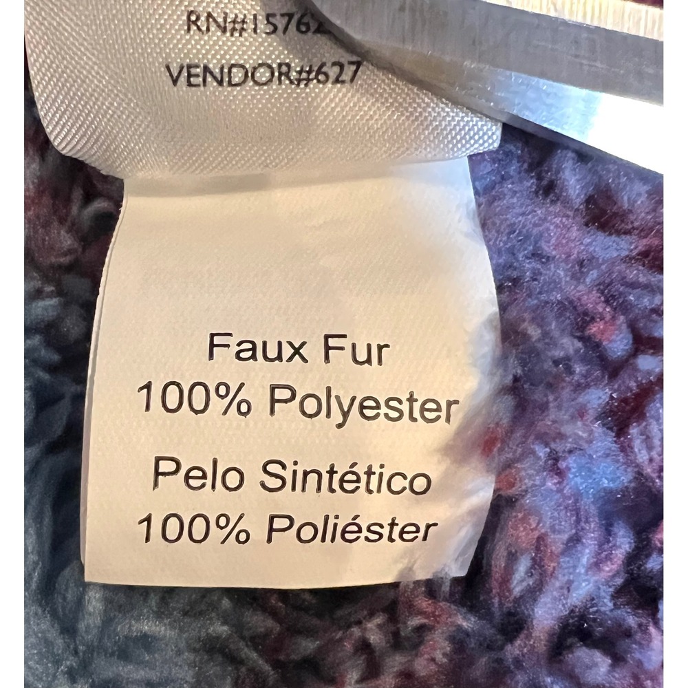 Eddie Bauer Womens Plaid Fleece Quarter Zip Pullover Sweatshirt XL Burgundy Blue - Picture 9 of 11
